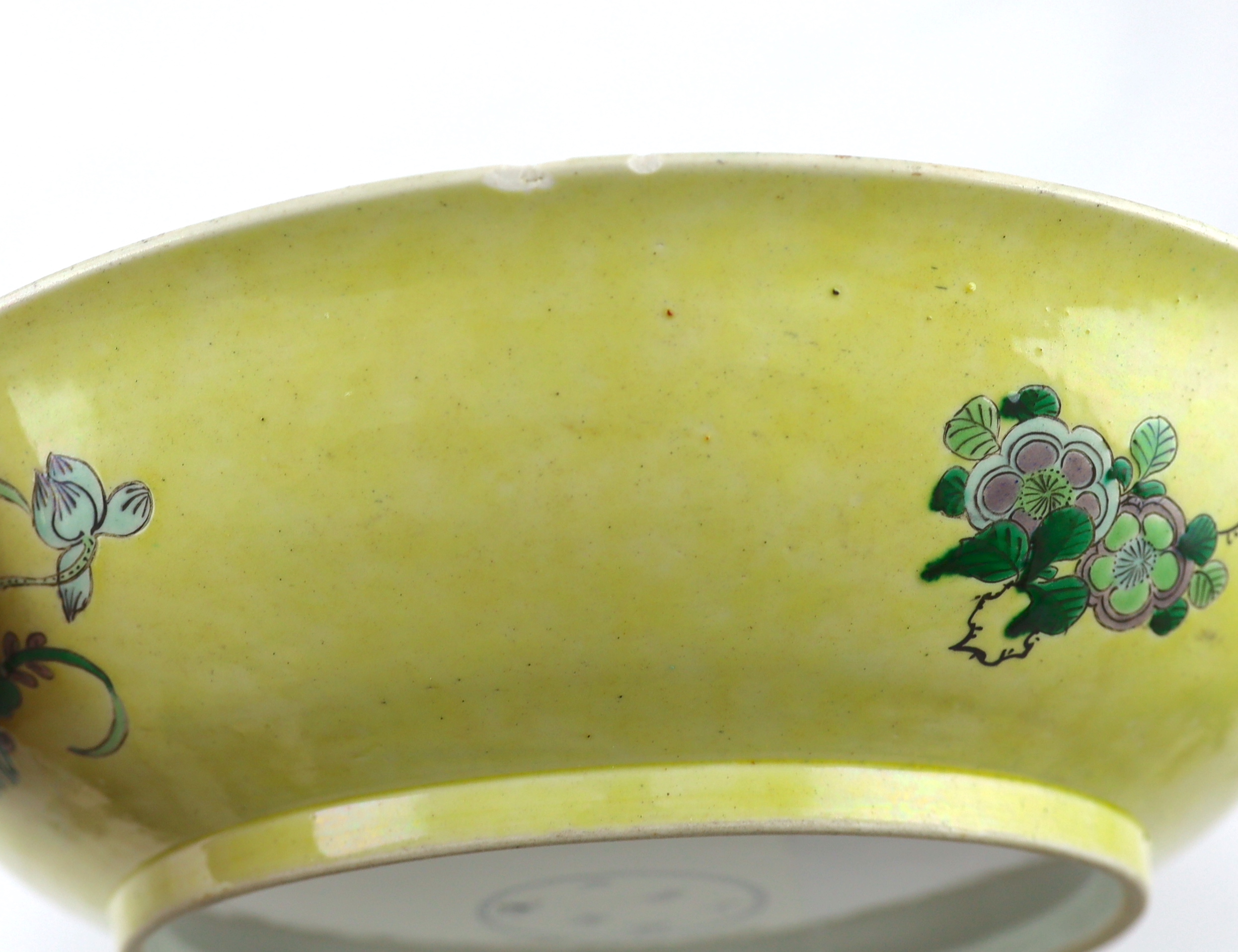 A Chinese enamelled porcelain 'dragon' dish, Kangxi mark but 19th century, small splinter rim chip, rim ground off